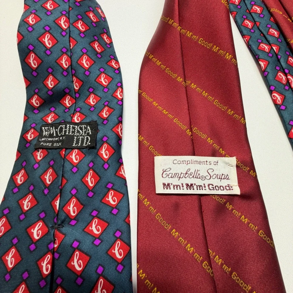 Vintage‎ Campbell Soup Necktie Set Mm! Mm! Good Silk Chelsea LTD Promo